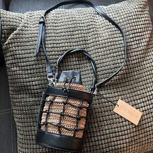 NWT Steve Madden Black and Tan Crossbody Bag